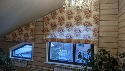Римские шторы на скошенные наклонные окна